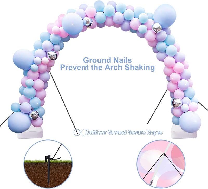chamvis Balloon Arch Kit, 9FT Height & 10FT Width Adjustable Balloon Arch Stand Frame: Plant Support Stand for Wedding Baby Shower Birthday Garden Arbors Photo Backdrop(White) - Image 5